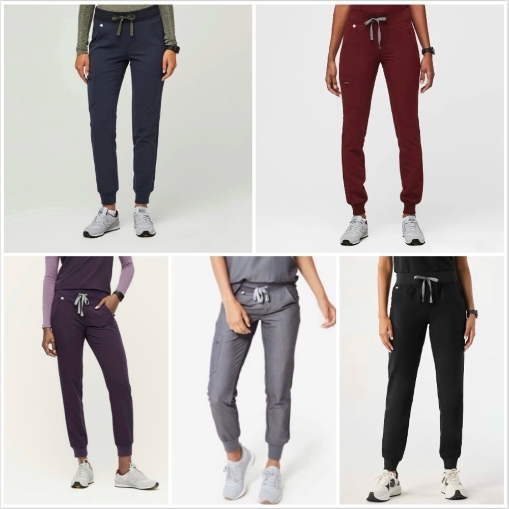 Figs Zamora Pants Bundle Quiet Navy Burgundy Purple Shadow Graphite Black XS/T
